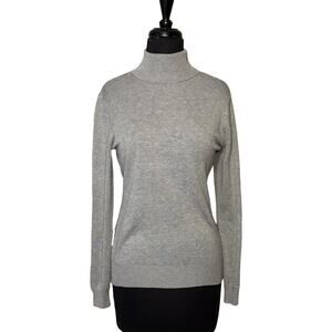 Select + Trend Gray Lightweight Turtleneck Sweater Medium